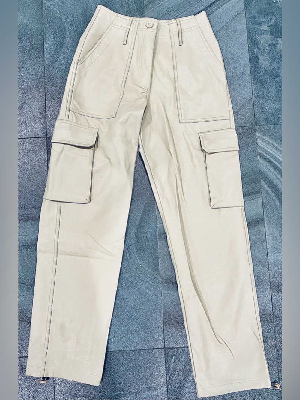Women’s Cream Wide Leg Cargo Pants Size S New